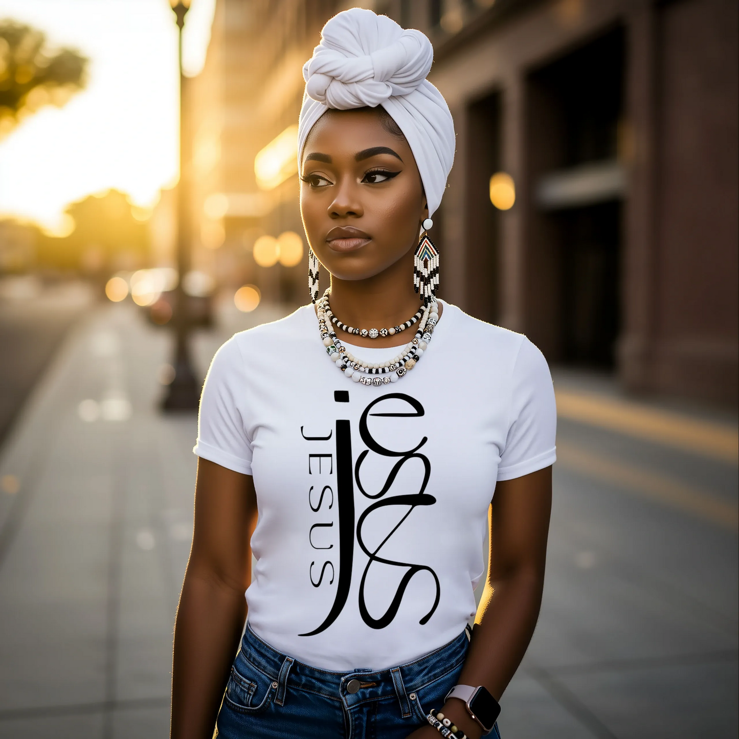 Elegant Cursive Jesus Faith Tee