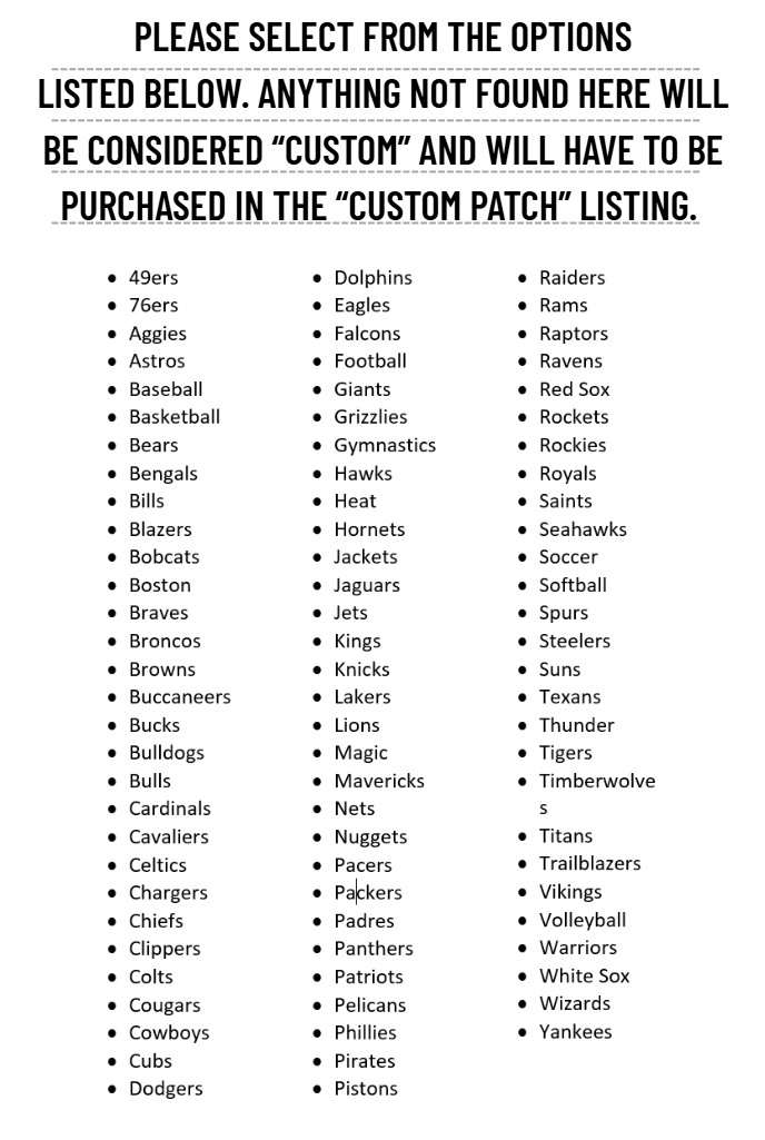 Custom Double Appliqué Team Sport Patch