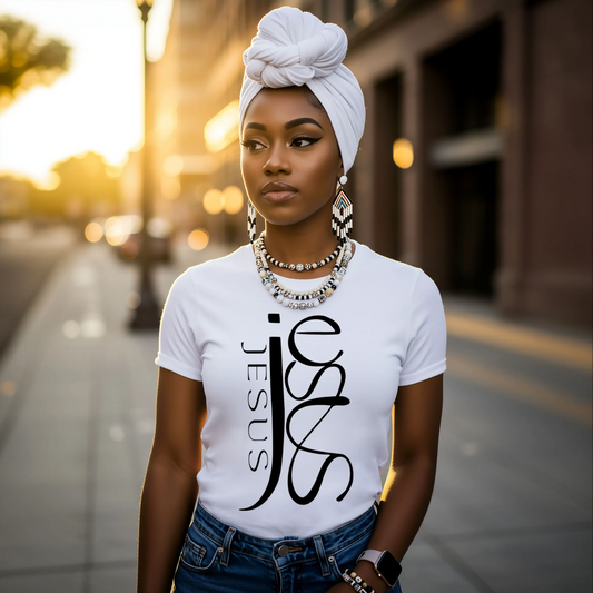 Elegant Cursive Jesus Faith Tee