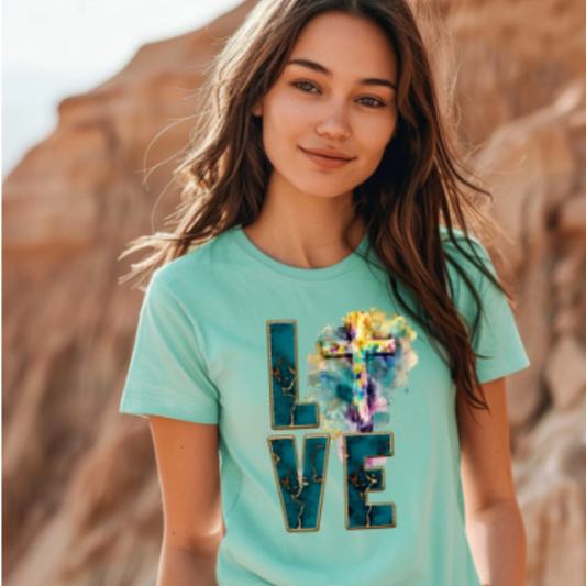 "Love In Color" Marble Tee